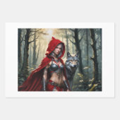 Rotkäppchen kann sich um den Wolf kümmern - Geschenkpapier Set (Vorderseite 2)