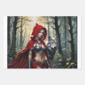 Rotkäppchen kann sich um den Wolf kümmern - Geschenkpapier Set (Vorderseite)