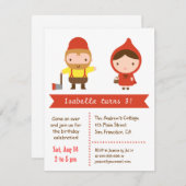 Rotkäppchen-Kindergeburtstag-Party Einladung (Vorne/Hinten)