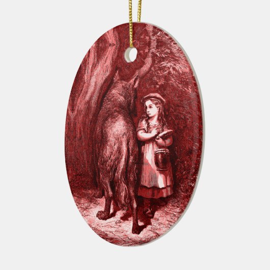 Rotkäppchen - Kleiner Rotkäppchen - Grimm Keramik Ornament (Links)