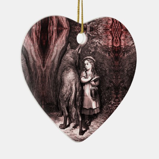 Rotkäppchen - Kleiner Rotkäppchen - Grimm Keramik Ornament (Rechts)