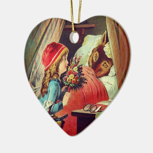 Rotkäppchen – Little Red Riding Hood – Grimm Keramik Ornament (Links)