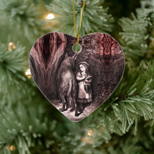 Rotkäppchen – Little Red Riding Hood – Grimm Keramik Ornament (Baum)