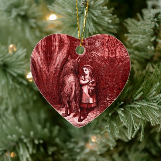 Rotkäppchen Little Red Riding Hood - Grimm Märchen Keramik Ornament (Baum)
