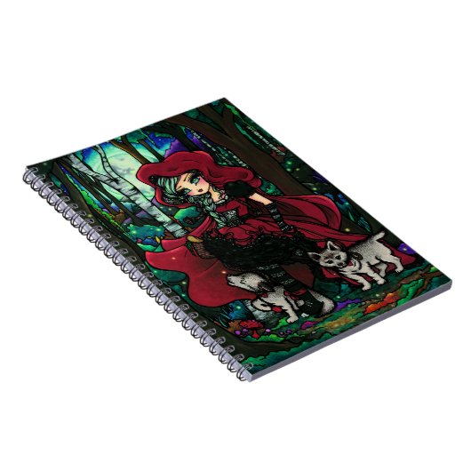Rotkäppchen-Mädchen-feenhaftes Fantasie-Notizbuch Notizblock (Rechte Seite)