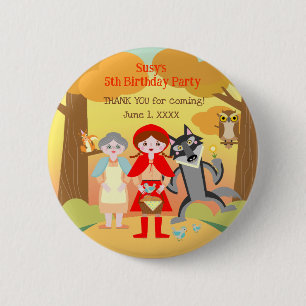 Rotkäppchen Mädchen Geburtstagsfeier Button