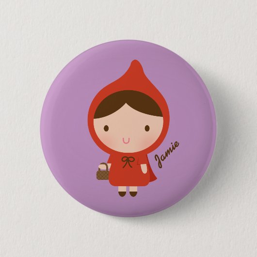 Rotkäppchen Märchen für Mädchen Button (Vorderseite)