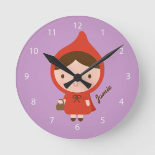 Rotkäppchen Märchen Mädchen Schlafzimmer Runde Wanduhr