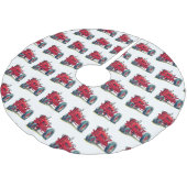 Rotkäppchen mit Augenbrauen Polyester Weihnachtsbaumdecke (Schrägansicht)