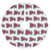 Rotkäppchen mit Augenbrauen Polyester Weihnachtsbaumdecke (Vorderseite)