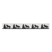 Rotkäppchen mit Wolf Blumen Schwarz Weiß Satinband (Vorderseite)