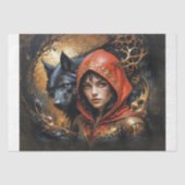 Rotkäppchen mit Wolf-Decoupage Seidenpapier (Vorderseite)