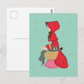 Rotkäppchen mit Wolf im Korb Postkarte (Vorne/Hinten)
