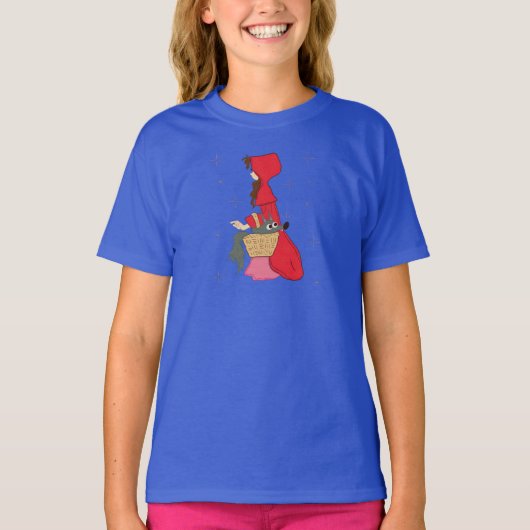 Rotkäppchen mit Wolf im Korb T-Shirt (Vorderseite)