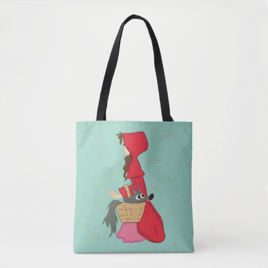 Rotkäppchen mit Wolf im Korb Tasche (Vorderseite)