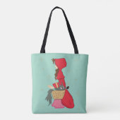 Rotkäppchen mit Wolf im Korb Tasche (Rückseite)