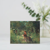 Rotkäppchen mit Wolf Postkarte (Stehend Vorderseite)