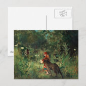 Rotkäppchen mit Wolf Postkarte (Vorne/Hinten)