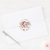 Rotkäppchen Niedlich Whimsical Runder Aufkleber (Umschlag)