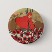 Rotkäppchen pflückt Klatschmohn Knopf Button (Vorderseite)