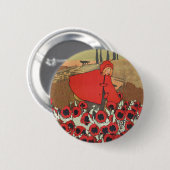 Rotkäppchen pflückt Klatschmohn Knopf Button (Vorne & Hinten)