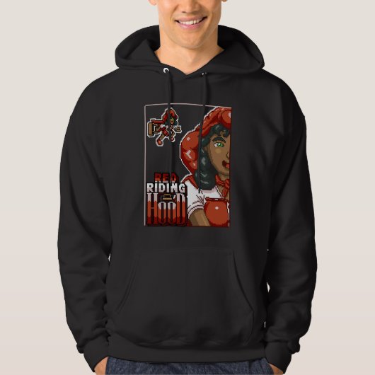 Rotkäppchen Pixel Mädchen Gaming Fantasy Charakter Hoodie (Vorderseite)
