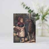 Rotkäppchen trifft den Wolf Postkarte (Stehend Vorderseite)