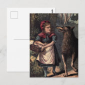 Rotkäppchen trifft den Wolf Postkarte (Vorne/Hinten)