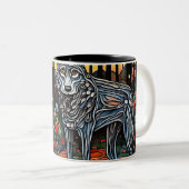 Rotkäppchen trifft den Wolf Zweifarbige Tasse (VorderseiteRechts)