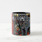 Rotkäppchen trifft den Wolf Zweifarbige Tasse (Mittel)