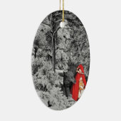 Rotkäppchen und der Wolf (BW) Keramikornament (Rechts)