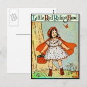 Rotkäppchen Vintage Süß Postkarte (Vorne/Hinten)