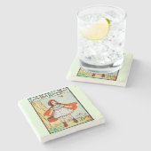 Rotkäppchen Vintage Süß Steinuntersetzer (Seitenansicht)