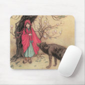 Rotkäppchen von Warwick Goble in Vintage-Optik Mousepad (Mit Mouse)