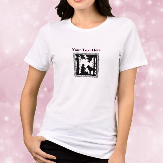 Rotkäppchen-Wald-Wolf-Fancy-Rahmen Schwarz-Weiß Tri-Blend Shirt