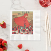 Rotkäppchen Wolf Klatschmohn Blumen Vintage Serviette (Beispiel)