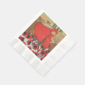 Rotkäppchen Wolf Klatschmohn Blumen Vintage Serviette (Ecke)