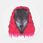 Rotkäppchen-Wolf (Stickers) Runder Aufkleber (Vorderseite)