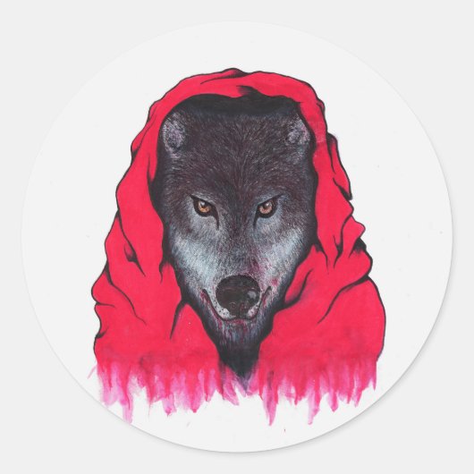 Rotkäppchen-Wolf (Stickers) Runder Aufkleber (Vorderseite)