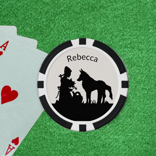 Rotkäppchen Wolf unter Bäumen Wald Schwarz Weiß Pokerchips