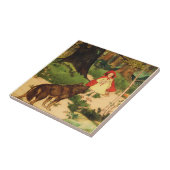 Rotkäppchen Wolf Vintage Repro Fliese (Seite)