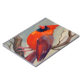 Rotkardinal-Aquarellmalerei Notizblock (Linke Seite)