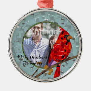 Rotkardinal, der Vogel des Weihnachtsfestes Ornament Aus Metall