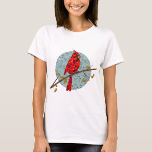 Rotkardinal, der Vogel des Weihnachtsfestes T-Shirt