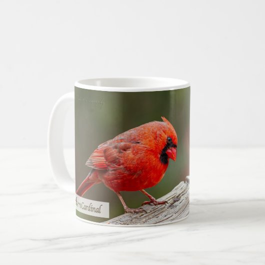 Rotkardinal Psalm 145:14 KJV Kaffeetasse (Vorderseite Links)
