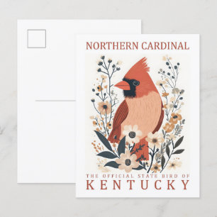 Rotkardinal Vogel von Kentucky USA Reise Postkarte