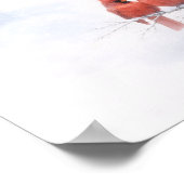 Rotkardinal-Winter-Aquarell-Wertposter Poster (Ecke)