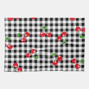 Rotkarierte Gingham Schwarz-Weiß-Büffel-Karo Geschirrtuch