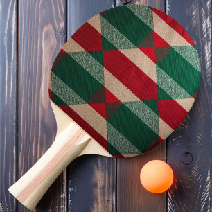 Rotkariertes Muster Tischtennis Schläger
