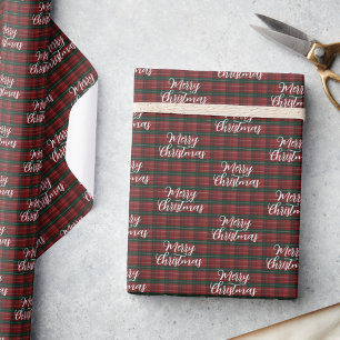 Rotkariertes Weihnachten Geschenkpapier